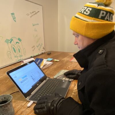 Chad working at home while cold