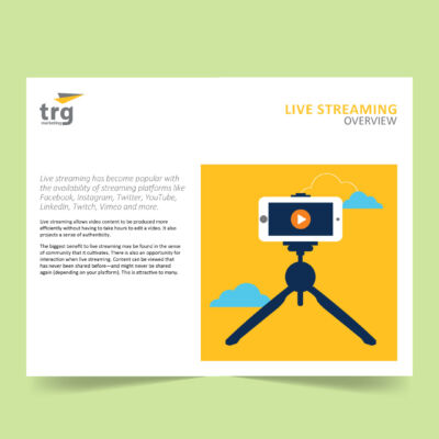 TRG Marketing Livestreaming Overview